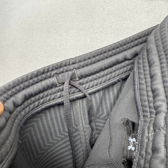 Under Armour Compression Pants Men's Medium Gray Coldgear Running Workout Logo - Picture 7 of 9